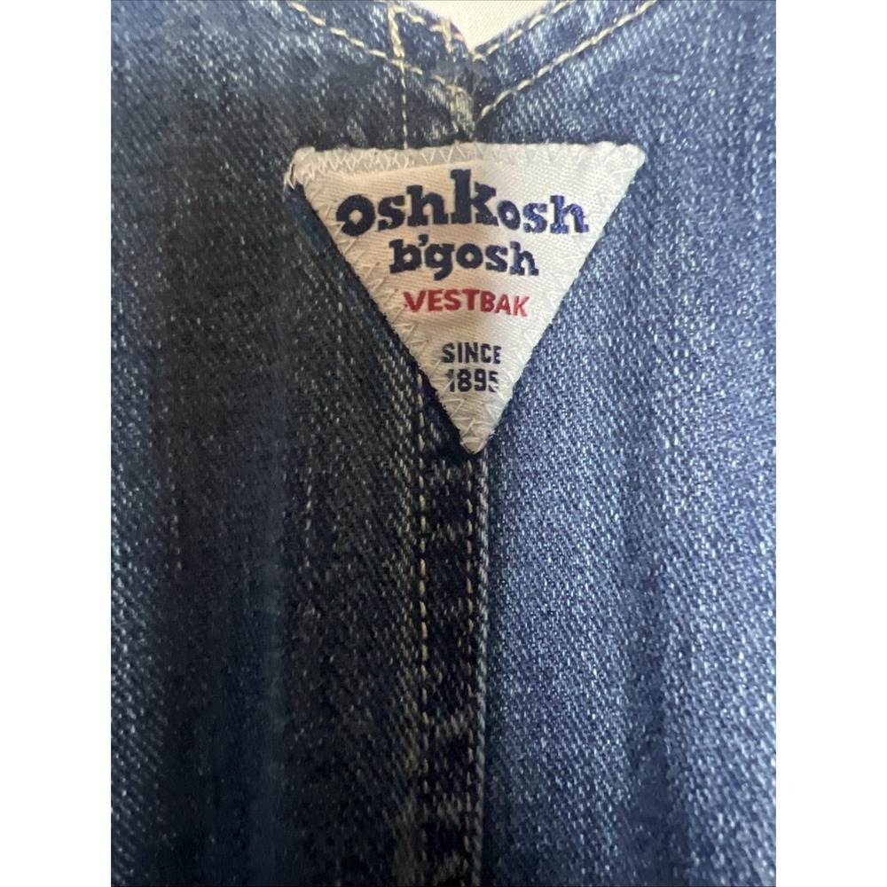 Oshkosh Toddler Boys or Girls Blue Denim Bib Overalls (Size 24 Months) - Picture 6 of 13